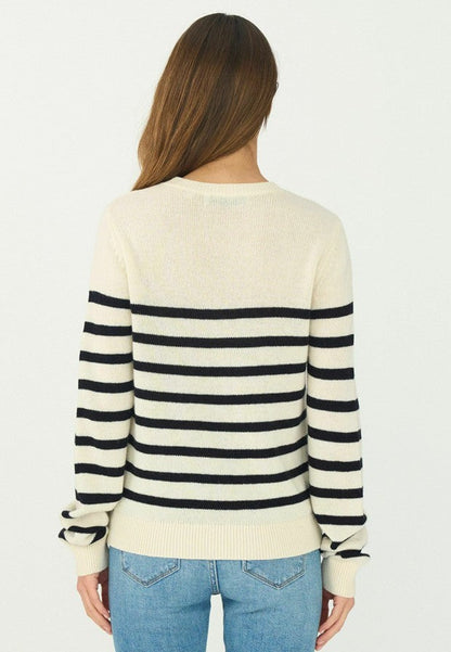 Pieszak PD-Manilla Stripe Knit Biała Perła / Granatowa