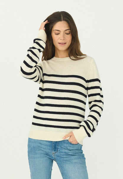 Pieszak PD-Manilla Stripe Knit Biała Perła / Granatowa