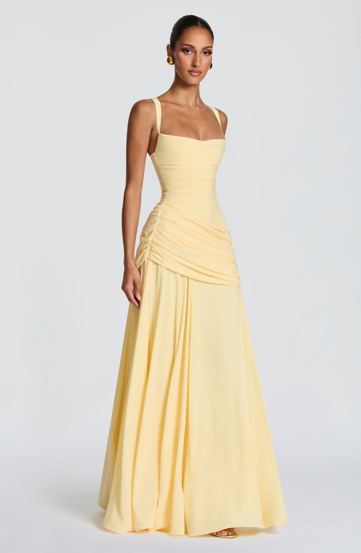 Zofia | Elegancka sukienka maxi z drapowaniem